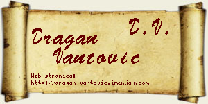 Dragan Vantović vizit kartica